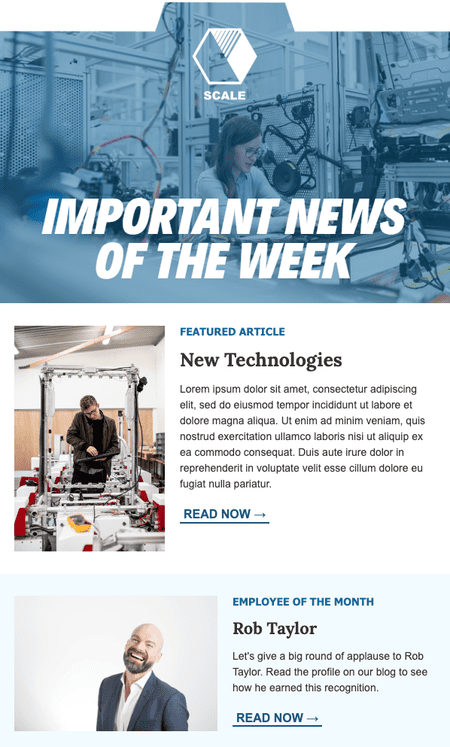 internal newsletter employee of the month