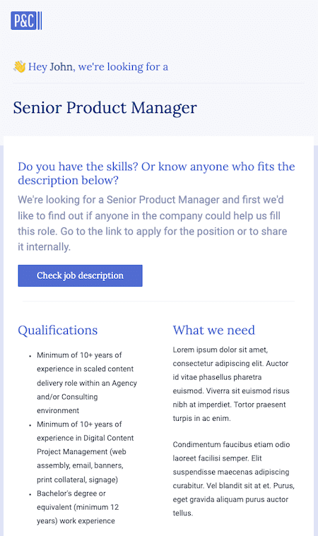internal recruitment email example